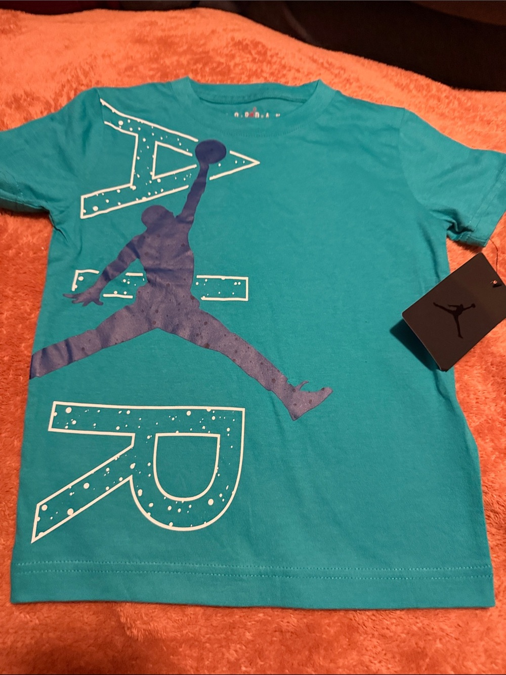 Jordan Kids' Teal Graphic Jumpman T-Shirt boys xs 4 new - Picture 1 of 1